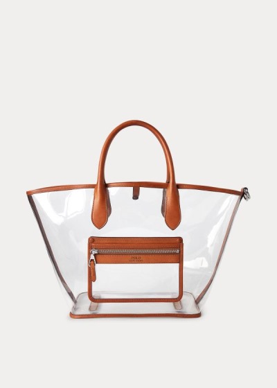 Women's Polo Ralph Lauren Clear Medium Bellport Tote Bags | 082456YLK